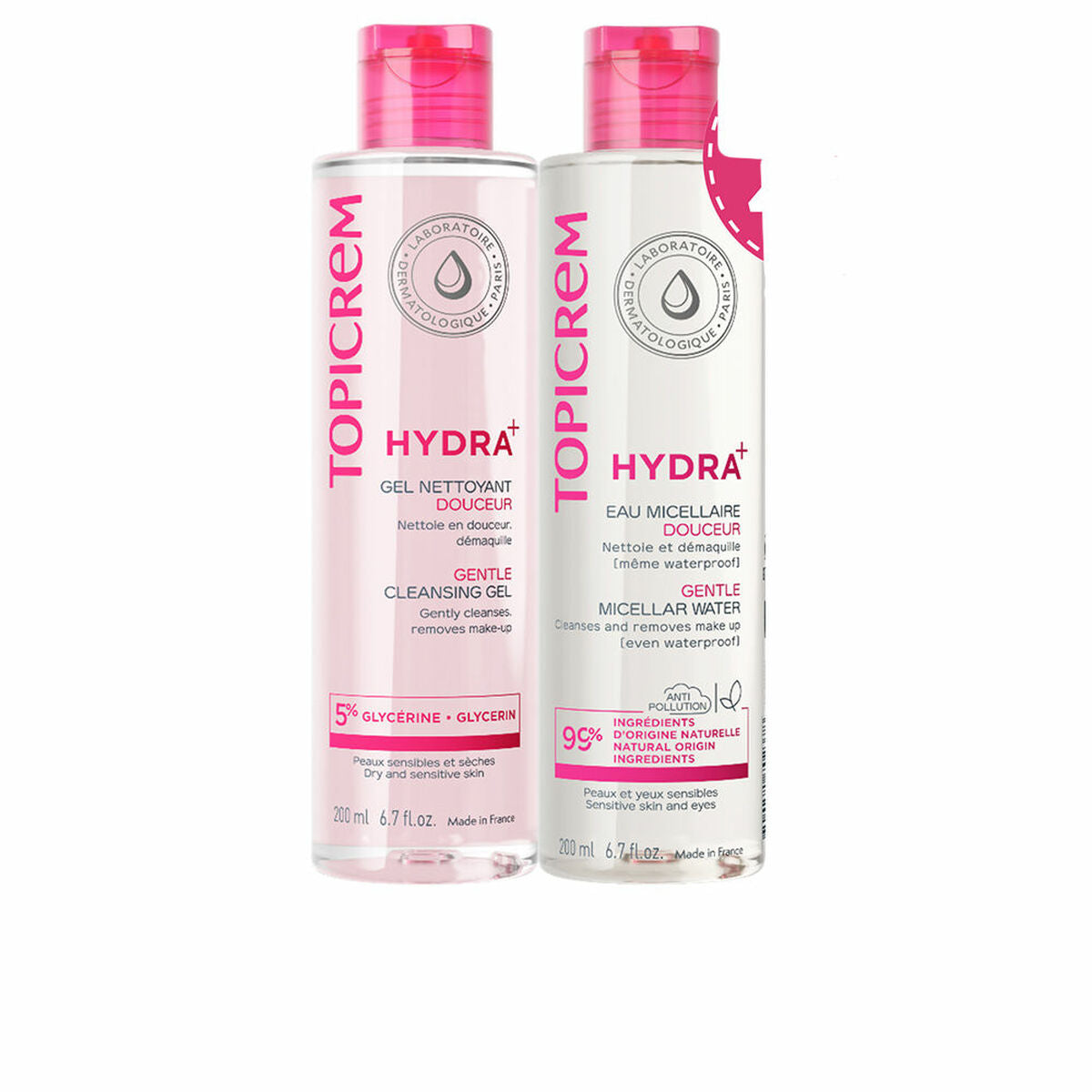Facial Cleansing Gel Topicrem HYDRA+ 2 Pieces-0