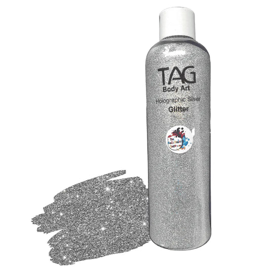 TAG Cosmetic Glitter Bottle 180ml - Holographic Silver